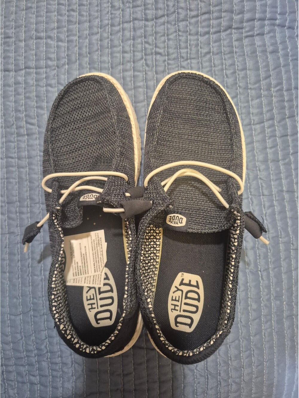 HEYDUDE Wendy Stretch Sox Navy Blue Slip On Loafers Size 8